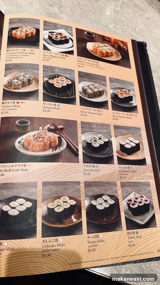 Sushi Menu