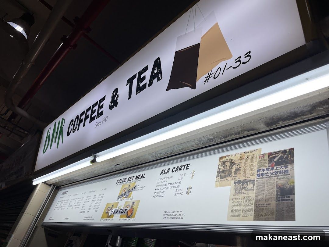 BNR Coffee & Tea Menu