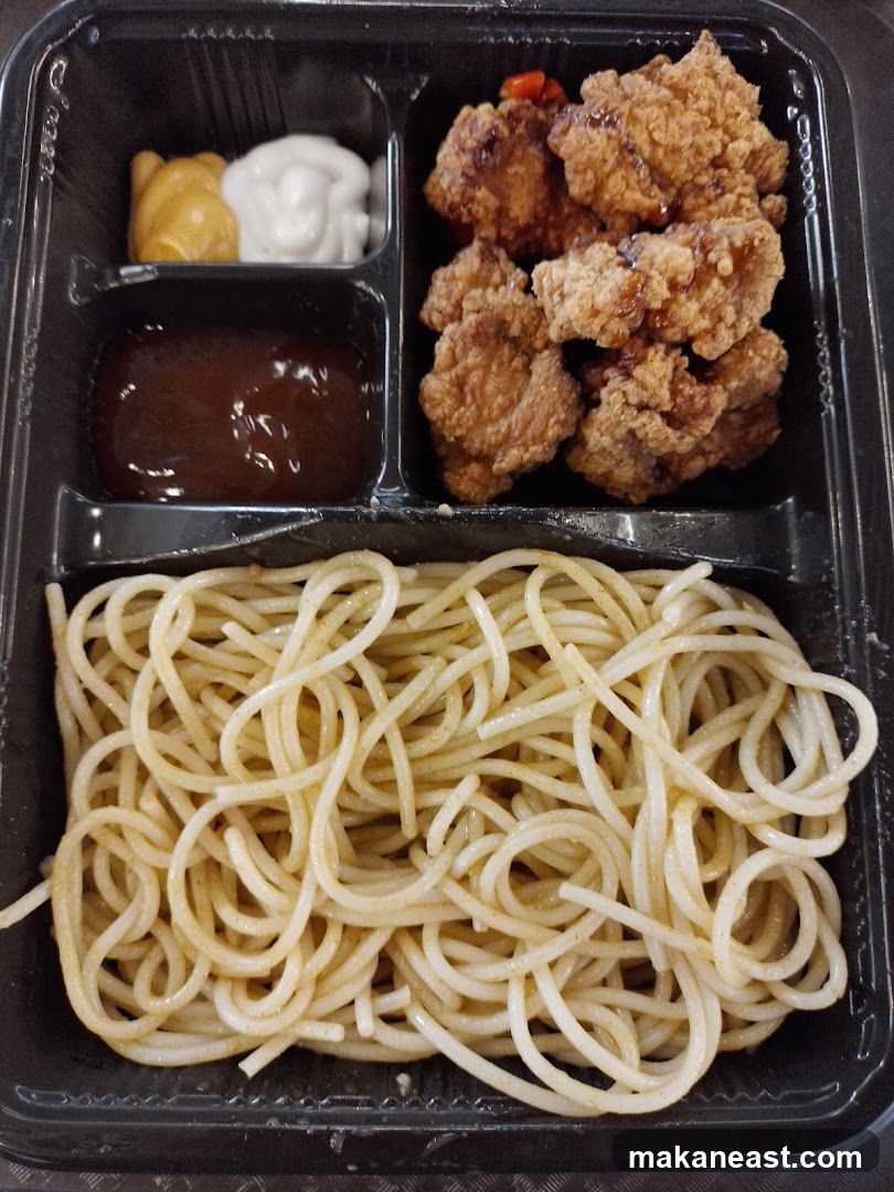 Fried Chicken and Spaghetti Meal