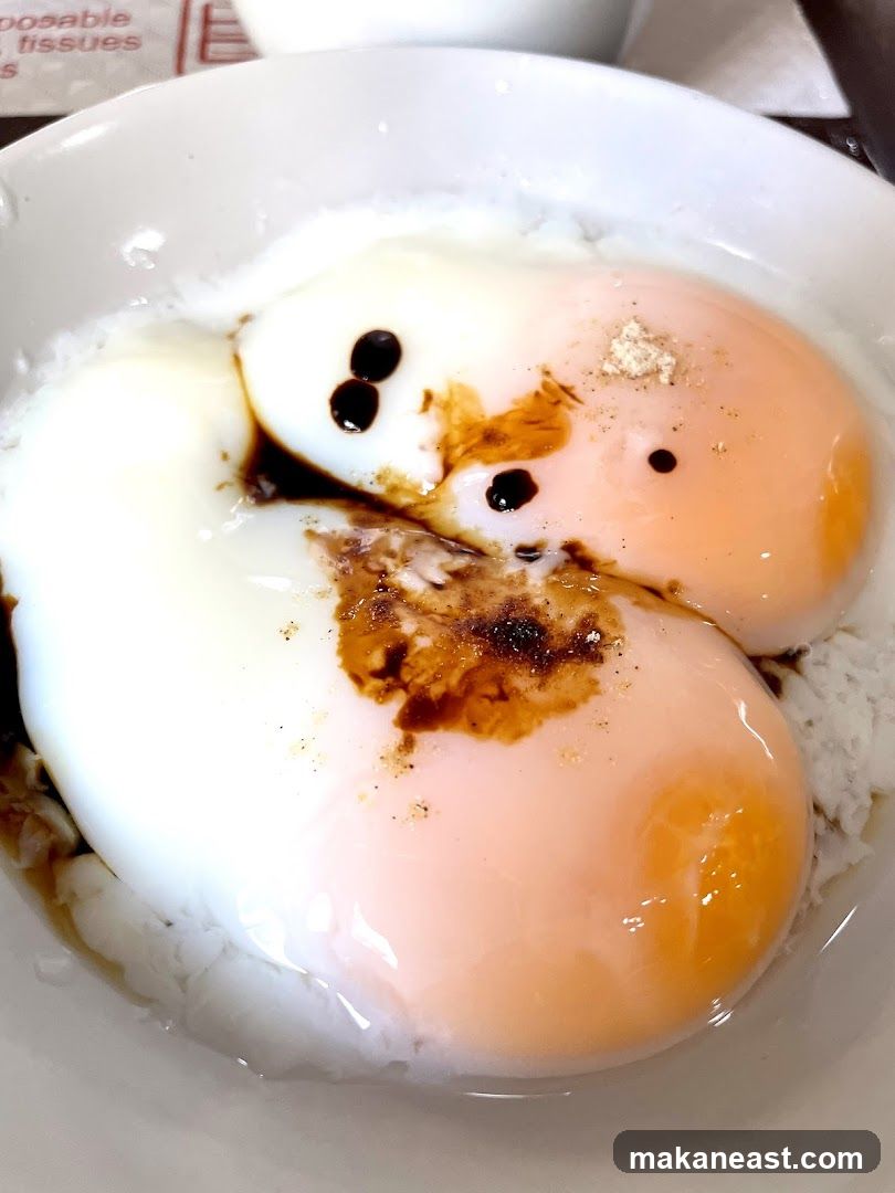 Soft-boiled eggs with soy sauce