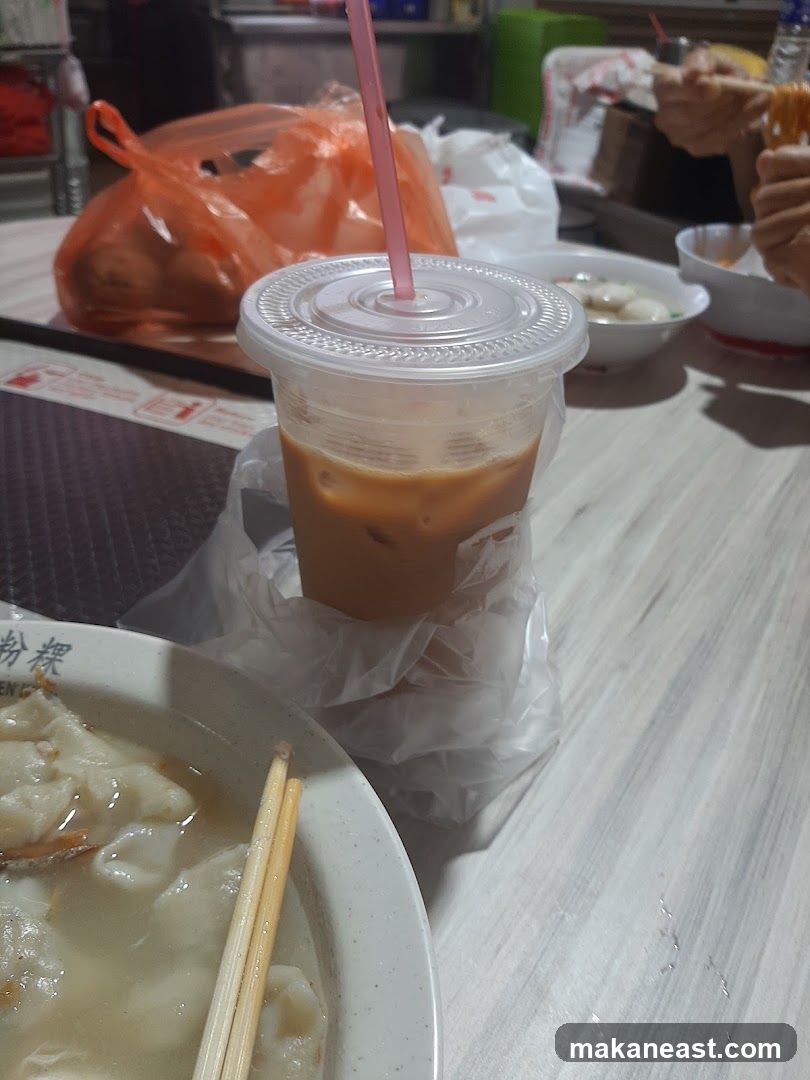 Iced Drink and Food on Table