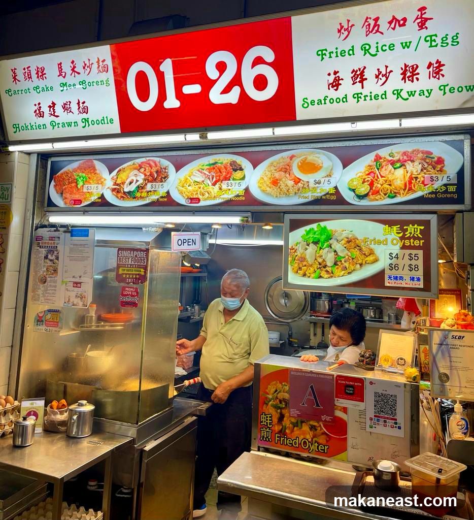 Food Stall with Menu and Staff