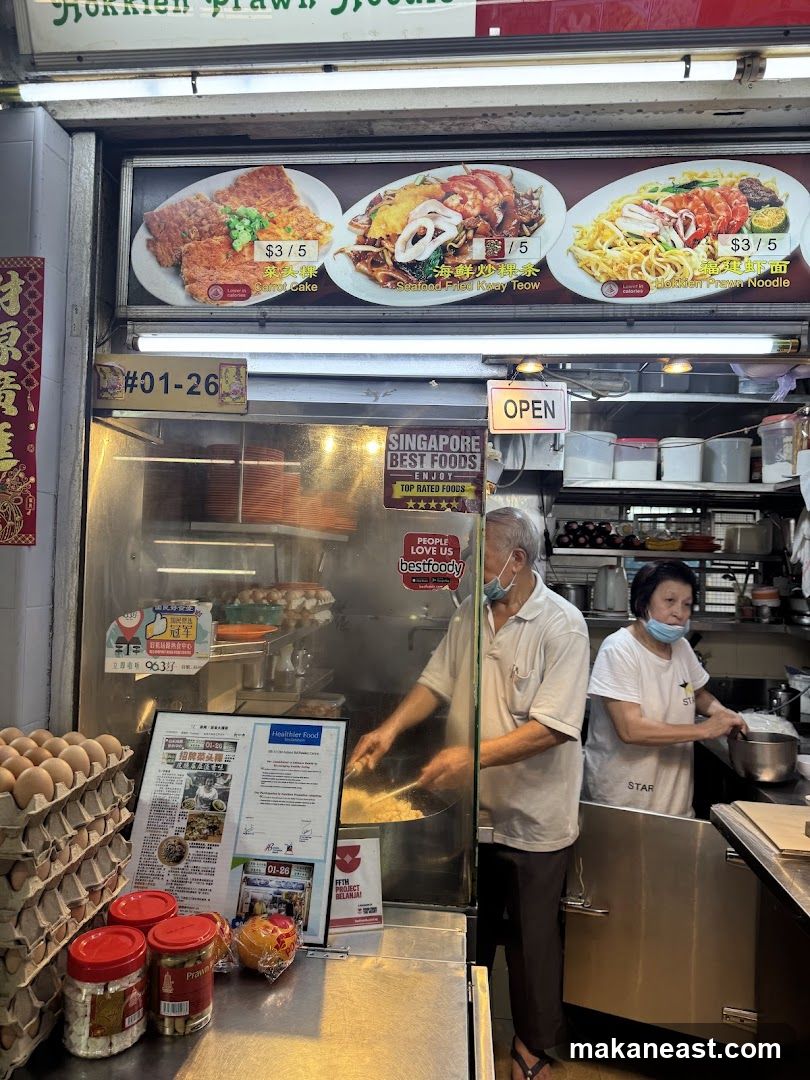 Food Stall with Menu and Staff