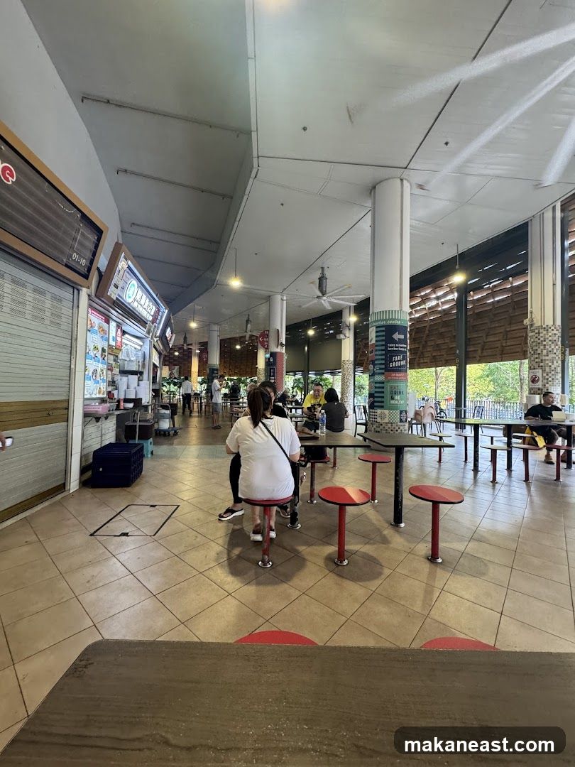 Food court with diners