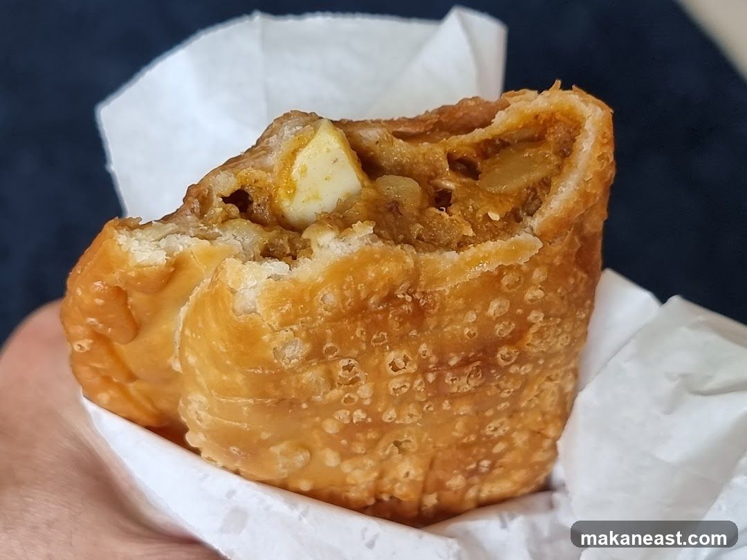 Close-up of a savory pastry
