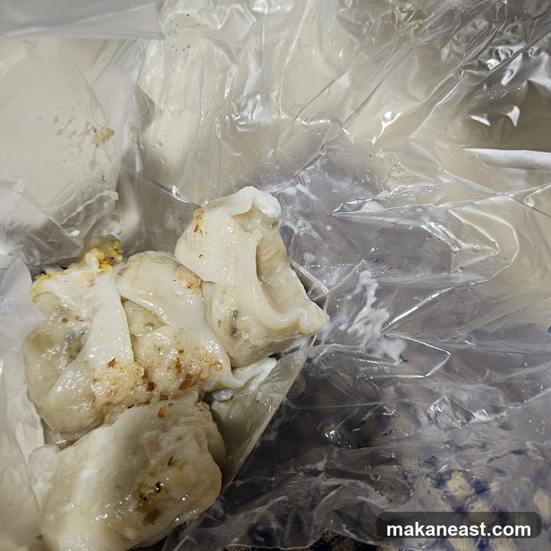 Steamed Dumplings in Plastic Bag