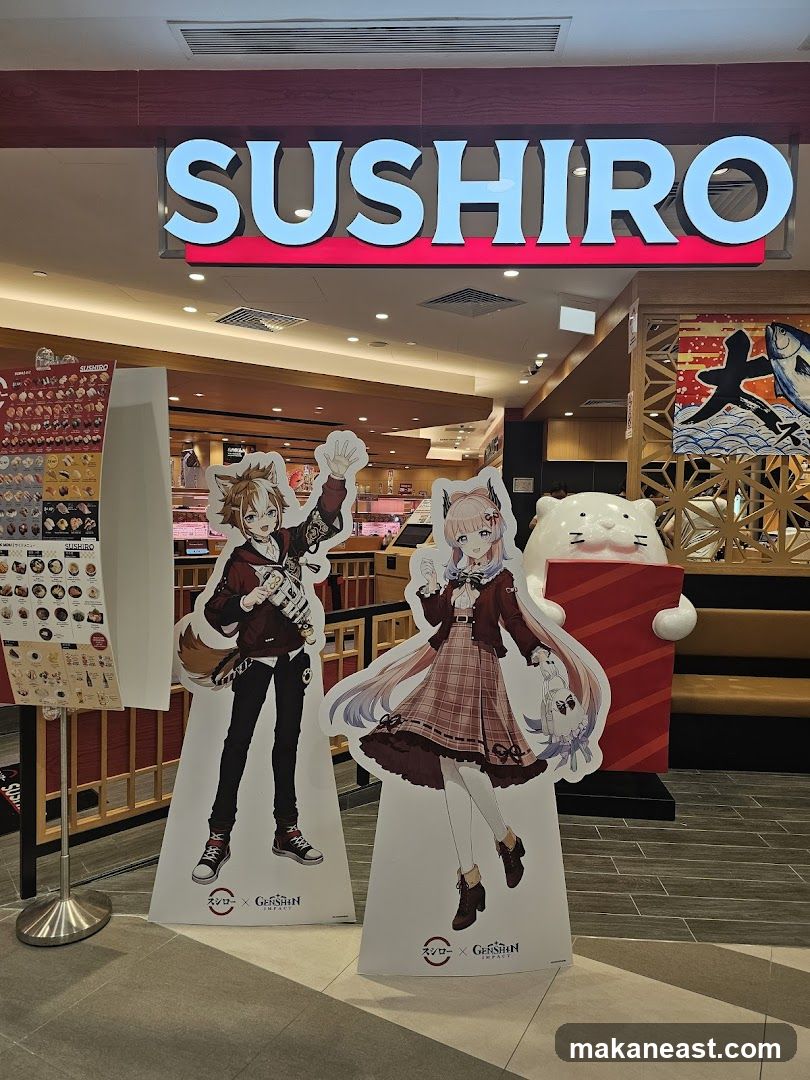 Sushiro Restaurant Entrance with Anime Characters