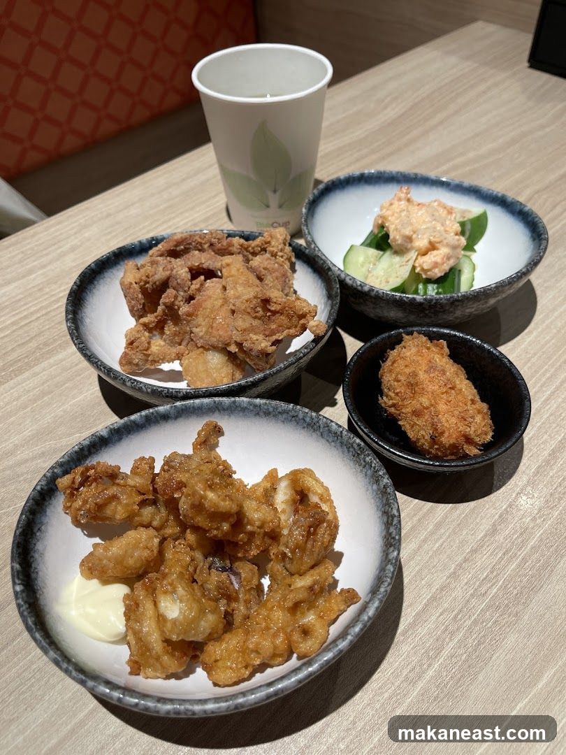 Fried Appetizers and Salad