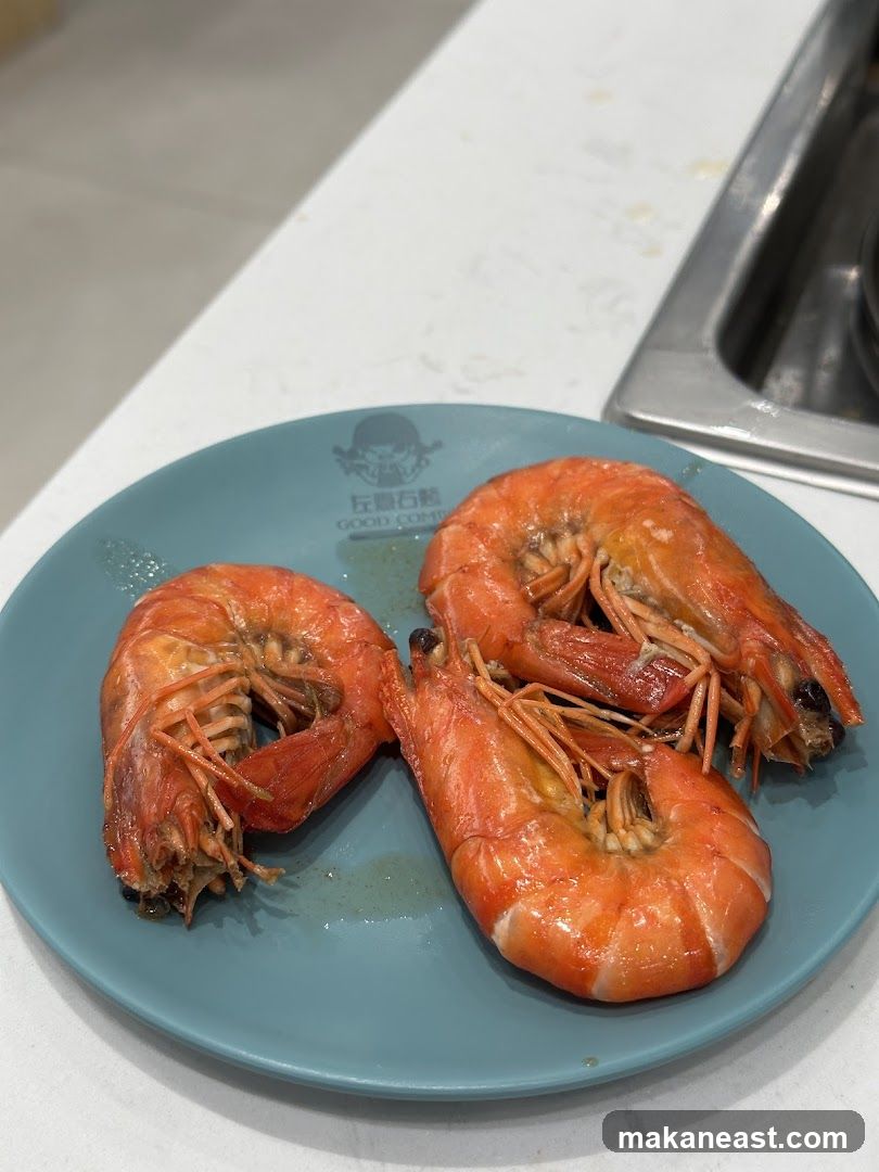 Cooked Prawns on a Plate
