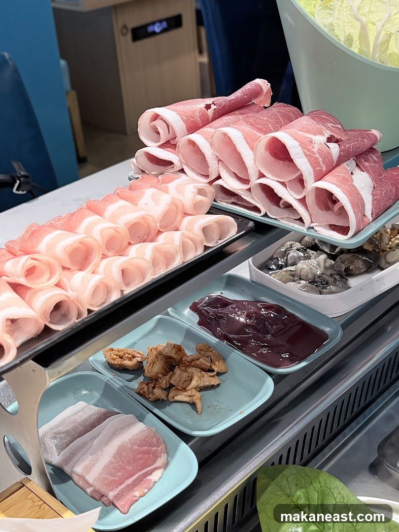 Assorted Meats and Ingredients for Hot Pot
