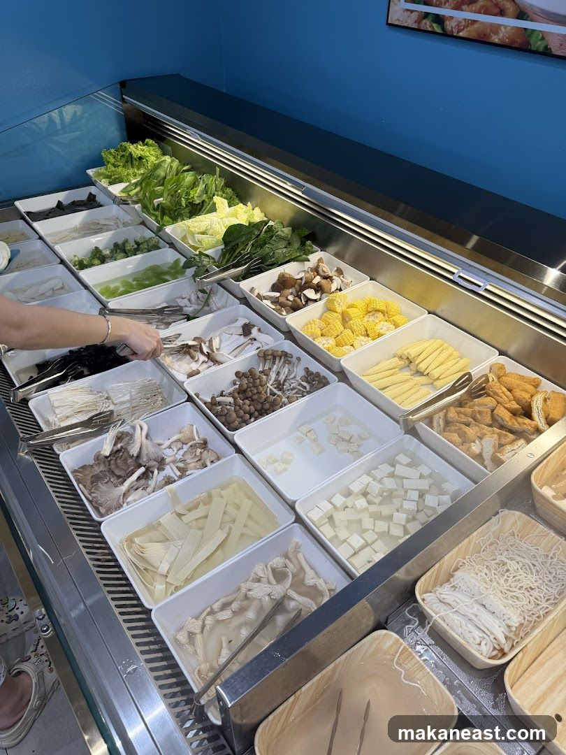 Buffet Display with Fresh Ingredients
