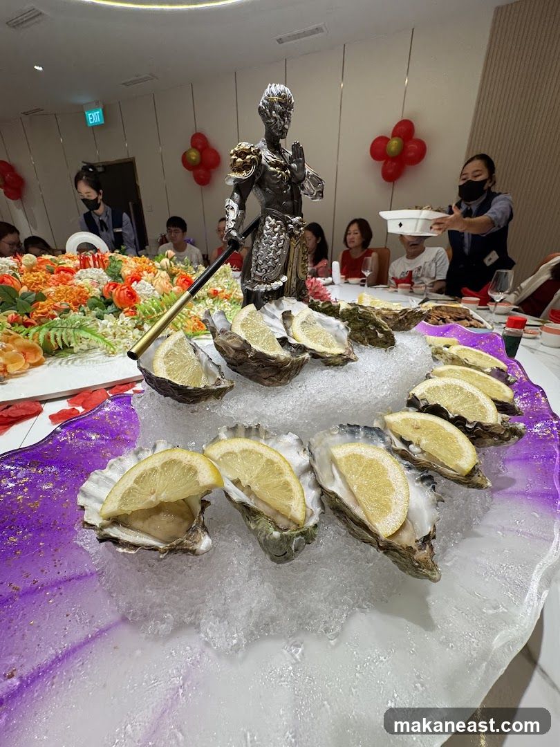 Oysters on Ice with Lemon Slices
