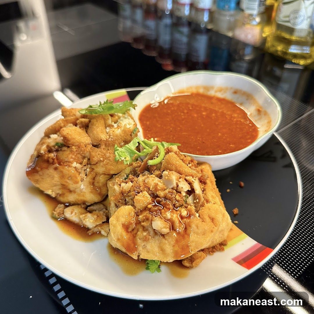 Fried Tofu with Peanut Sauce