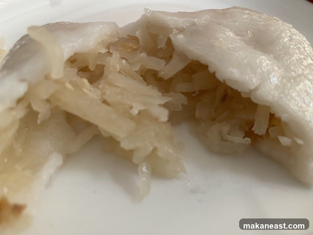 Close-up of a steamed dumpling