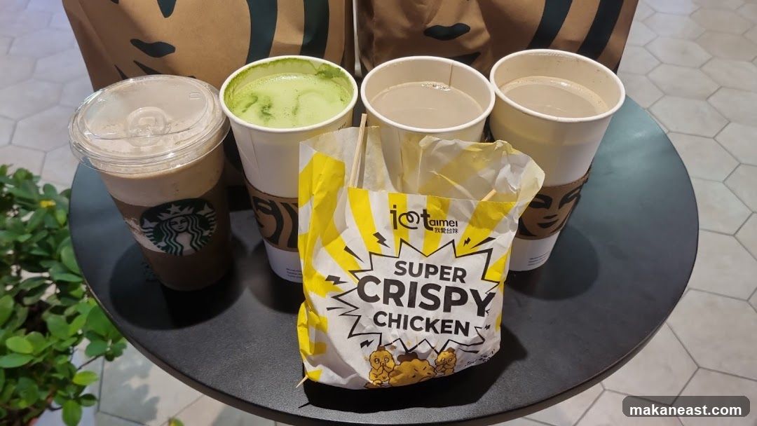Starbucks Drinks and Crispy Chicken