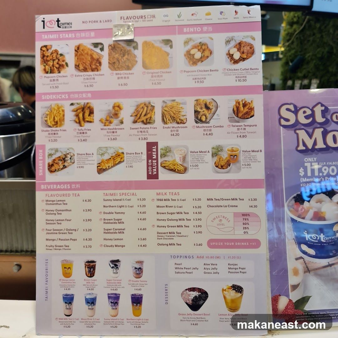 TAIMEI Menu
