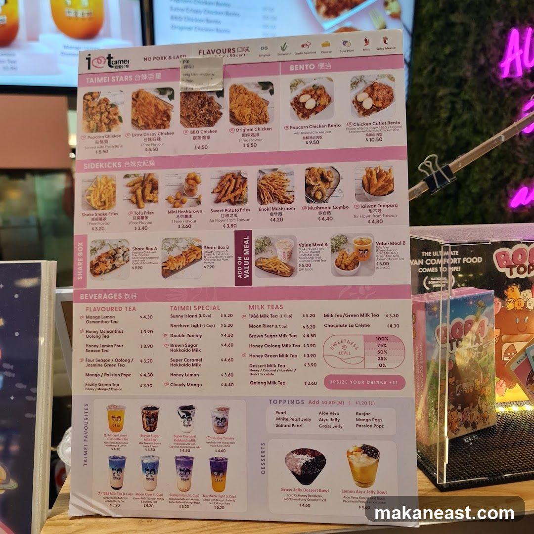 TAIMEI Menu