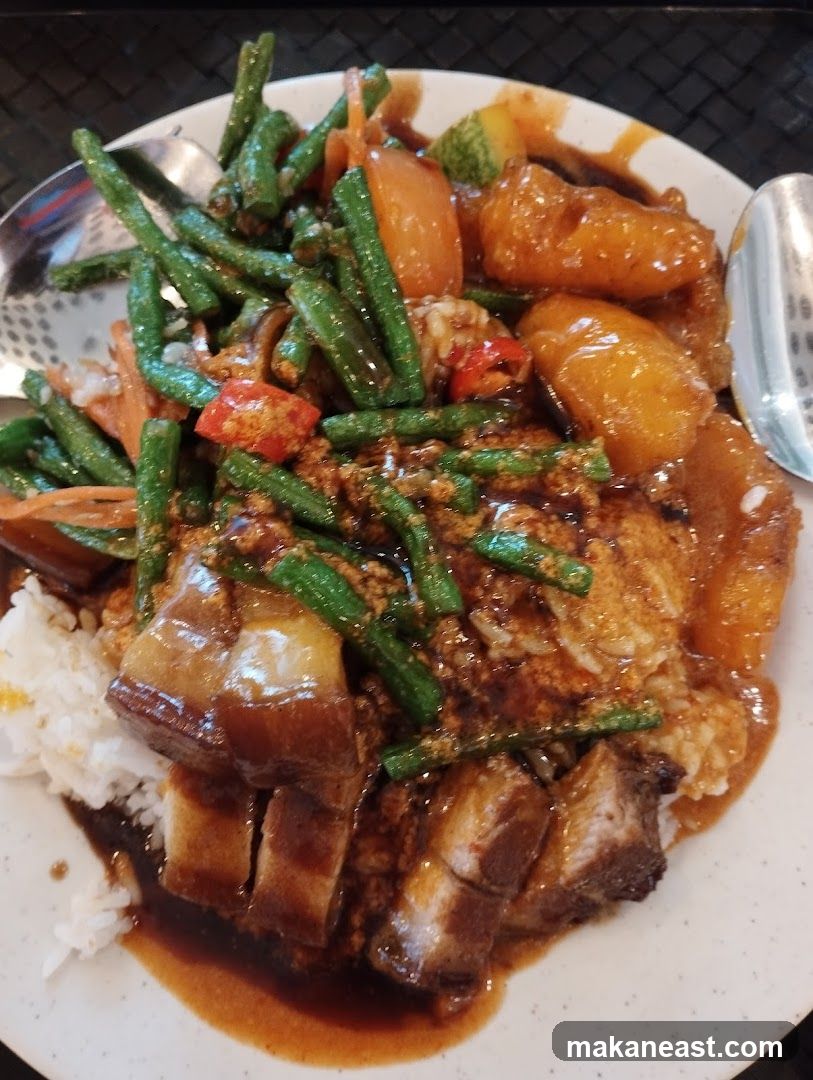 Braised Pork Belly with Rice and Vegetables