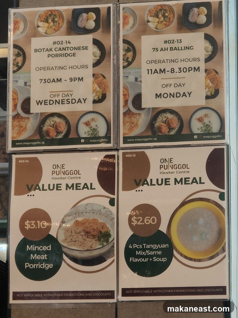 One Punggol Hawker Centre Menu