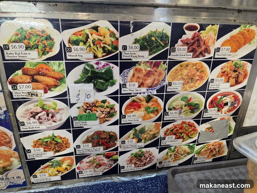 Thai Food Menu
