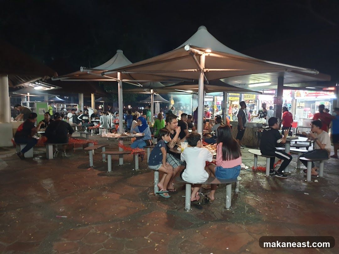 Outdoor Food Court at Night