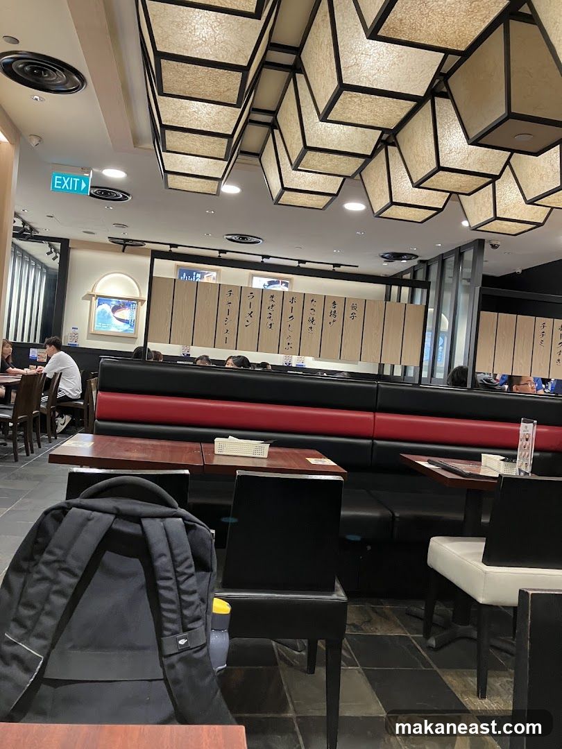 Restaurant Interior with Japanese Menu