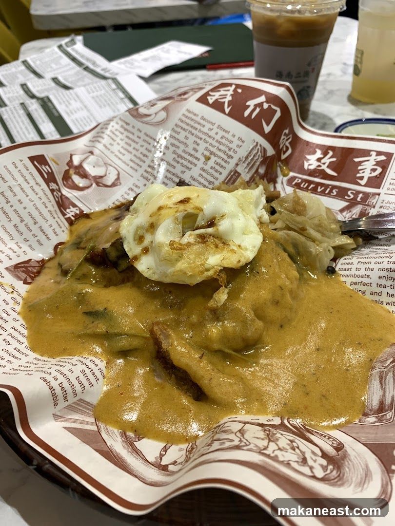 Food served on newspaper-style paper