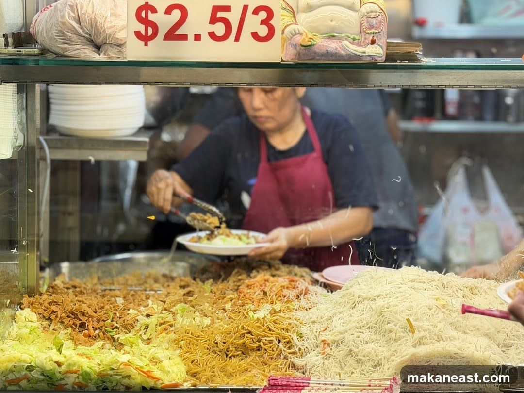 Food Stall with Noodles and Vegetables