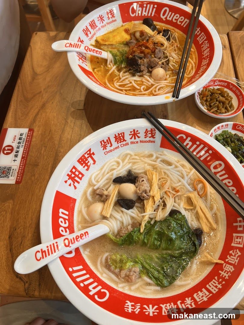 Two bowls of noodles