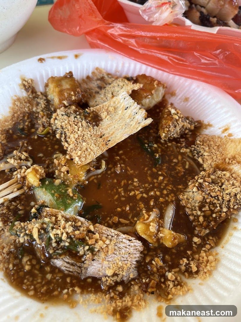 Fried Food with Sauce and Peanuts