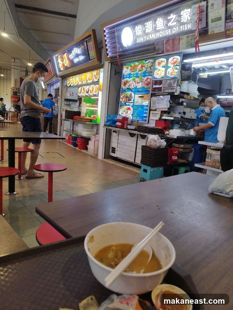 Food court with seafood stall