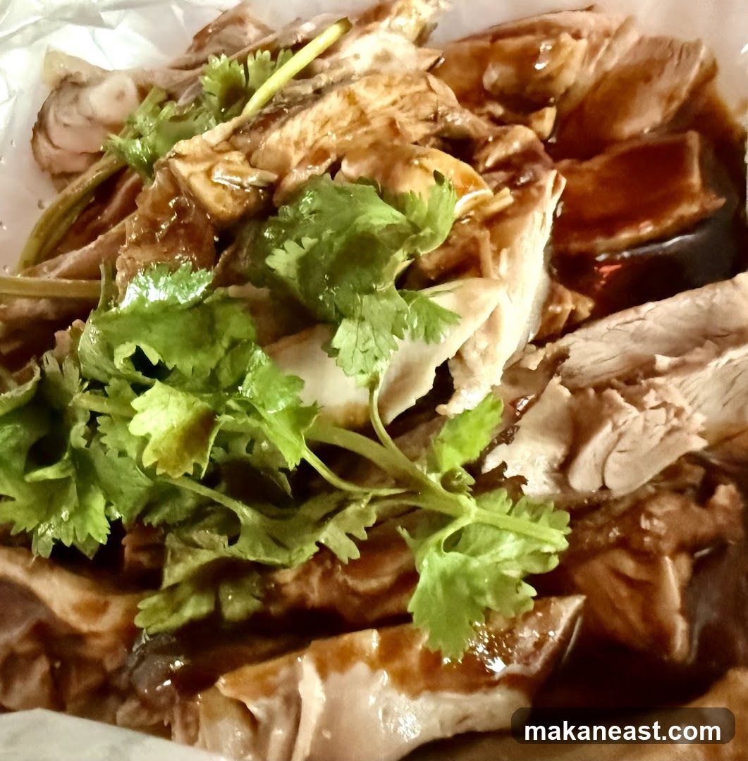 Sliced Meat with Sauce and Cilantro