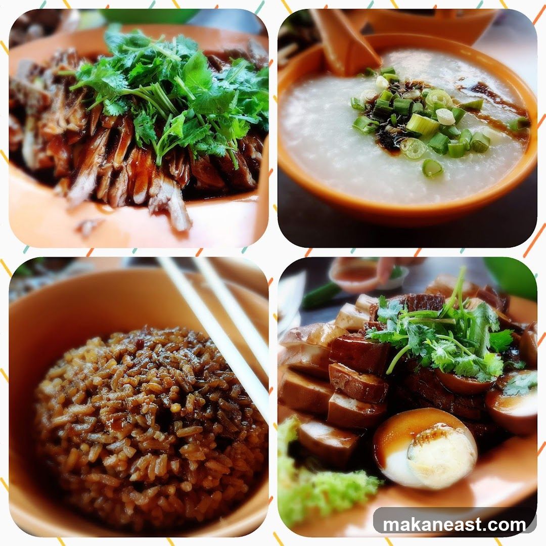Four dishes of food