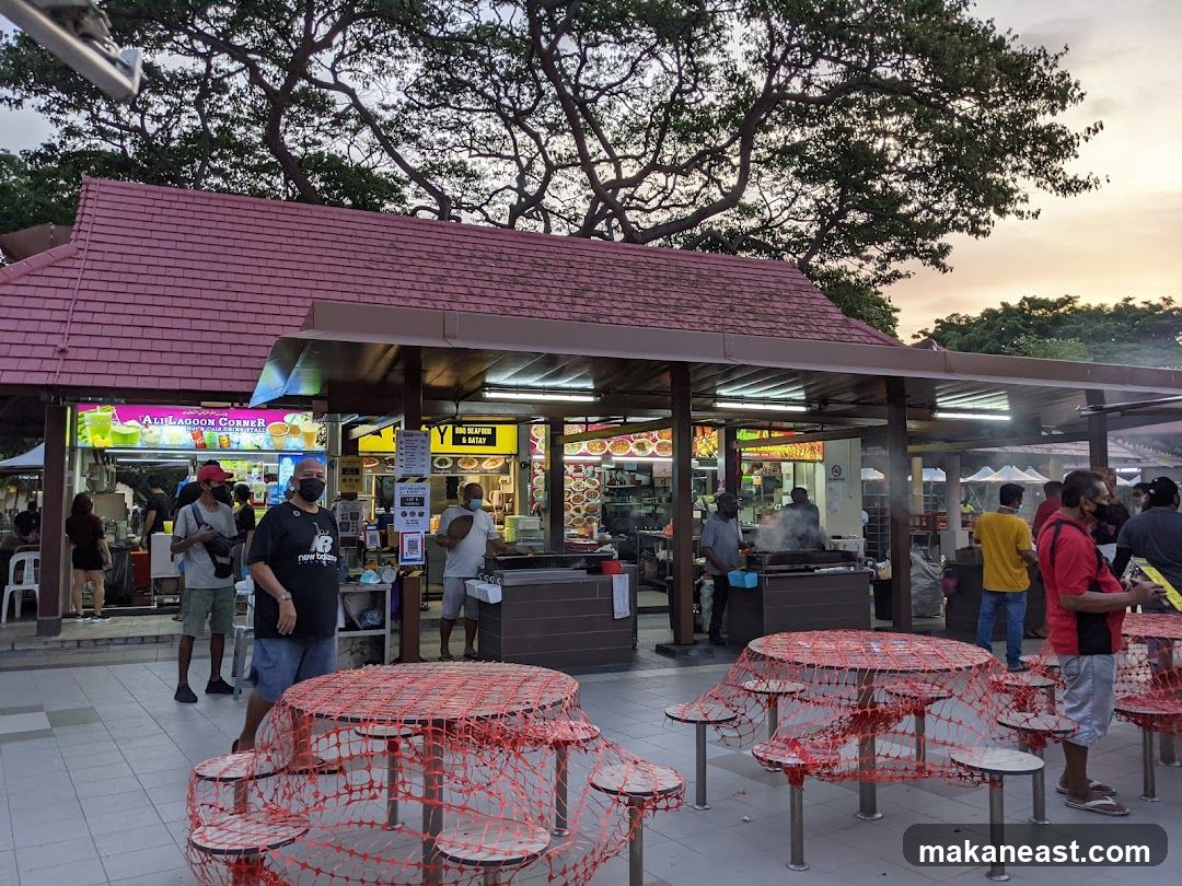 Outdoor Food Stalls with Seating