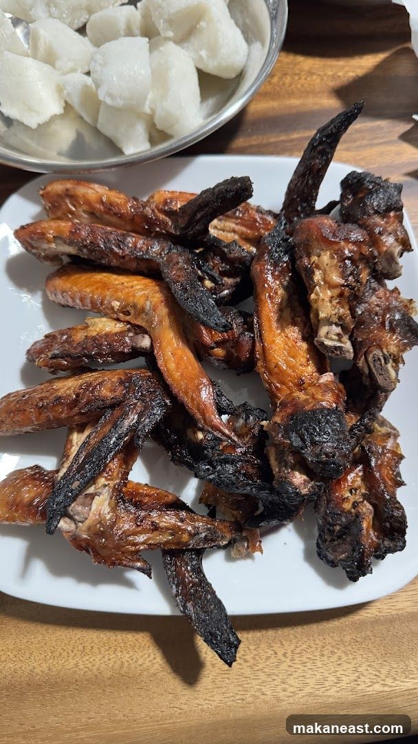 Grilled Chicken Wings and Rice Cakes