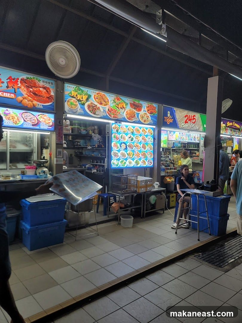 Food stalls at night