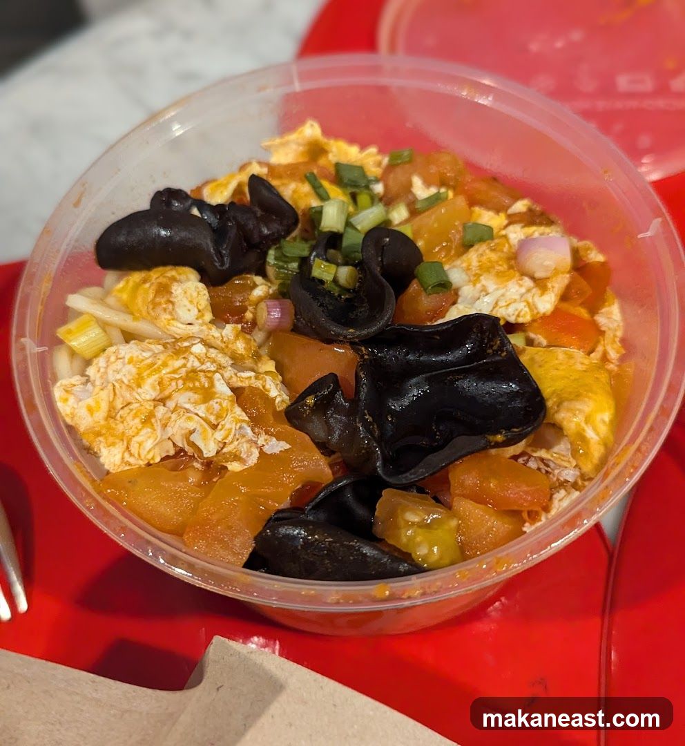 Noodle Dish with Egg and Wood Ear Mushrooms