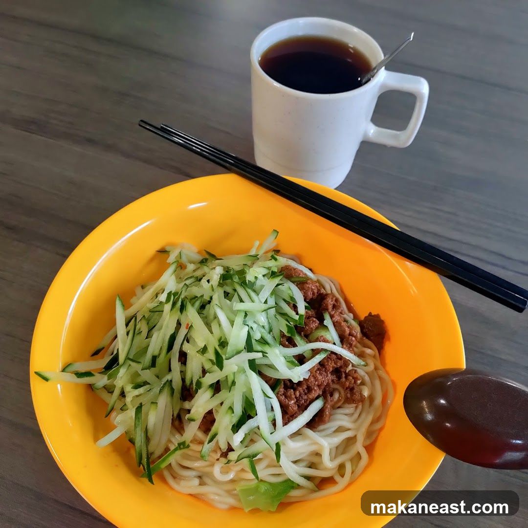 Noodles with Toppings and a Drink