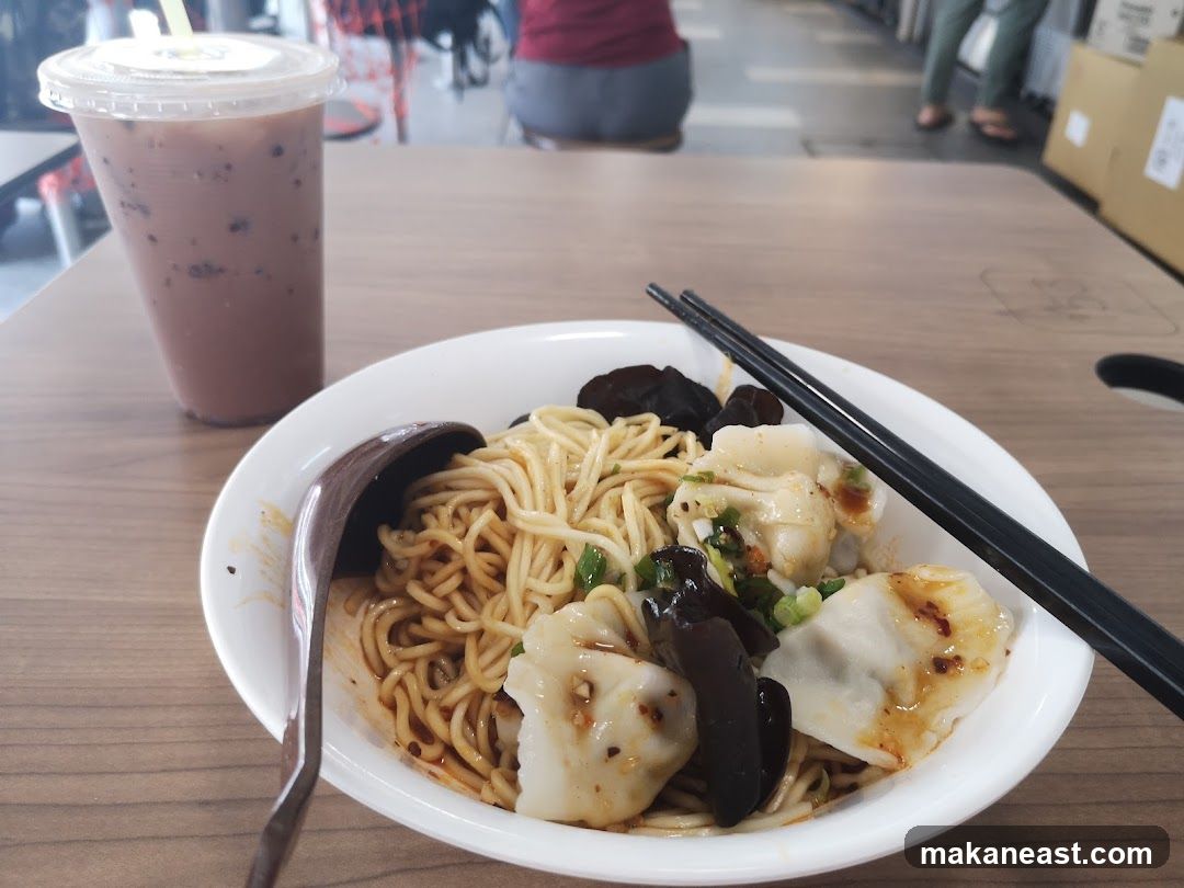 Noodles and Dumplings with Drink