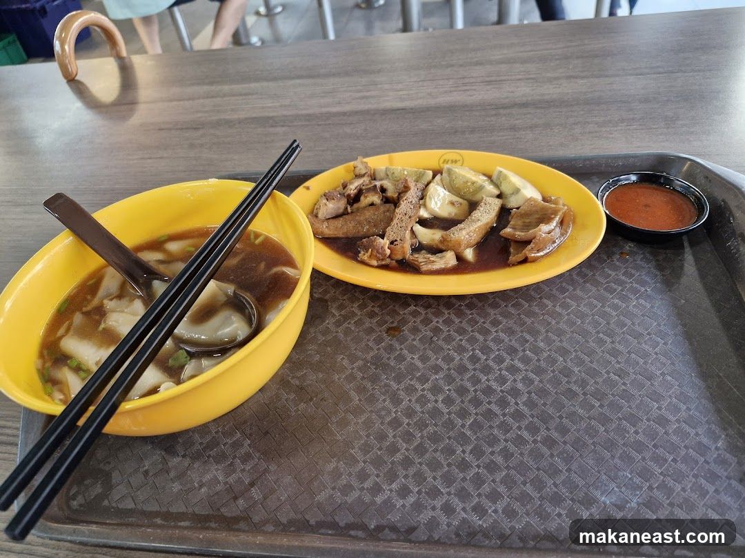 Food Tray with Noodles and Side Dish