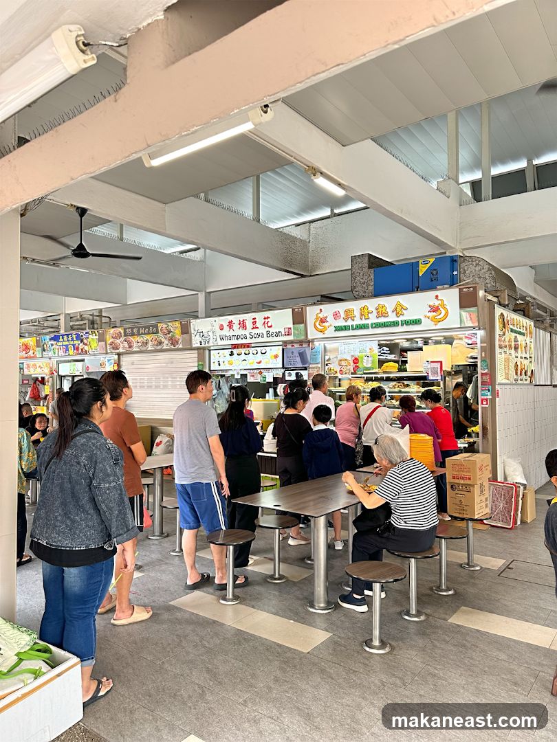Food stalls with customers