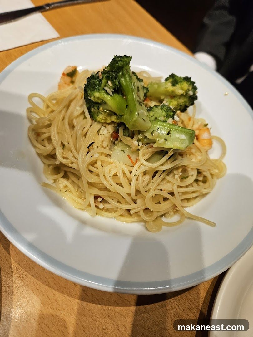 Spaghetti with Shrimp and Broccoli