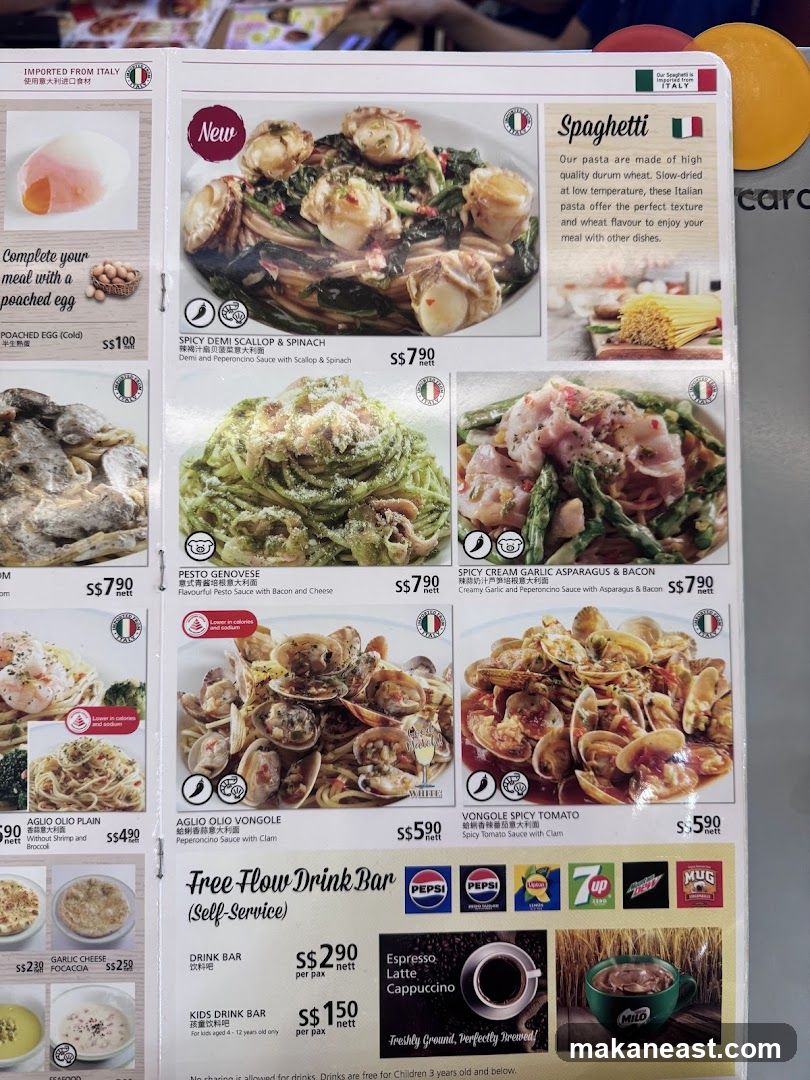 Spaghetti Menu