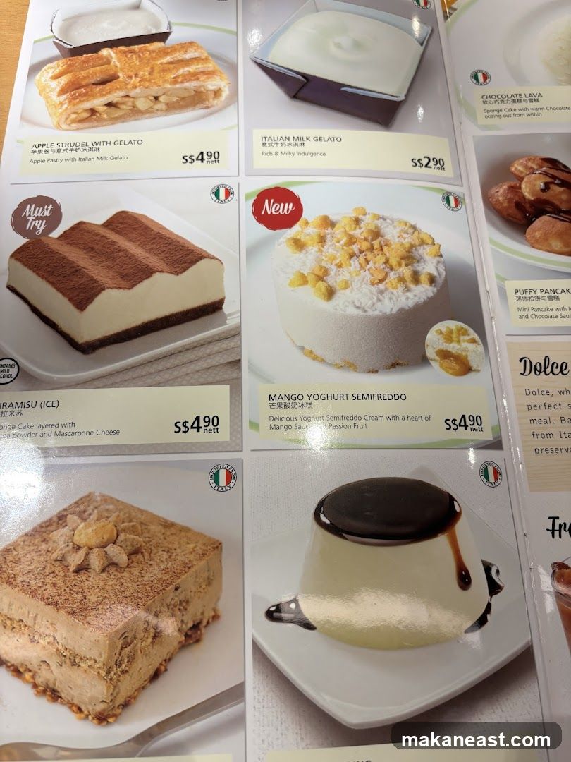 Dessert Menu