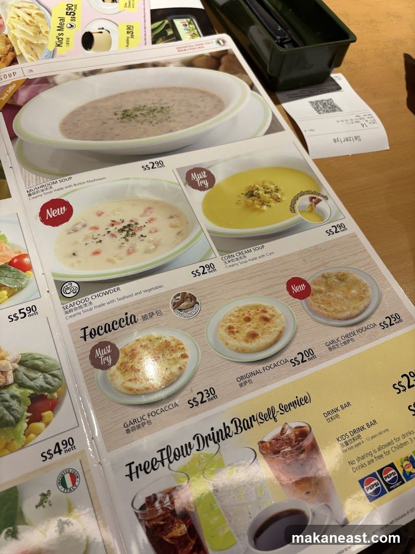 Soup and Focaccia Menu