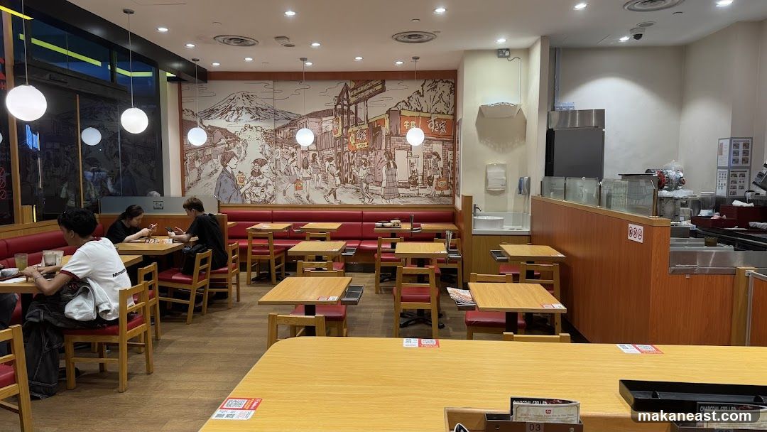 Restaurant Interior with Japanese Mural