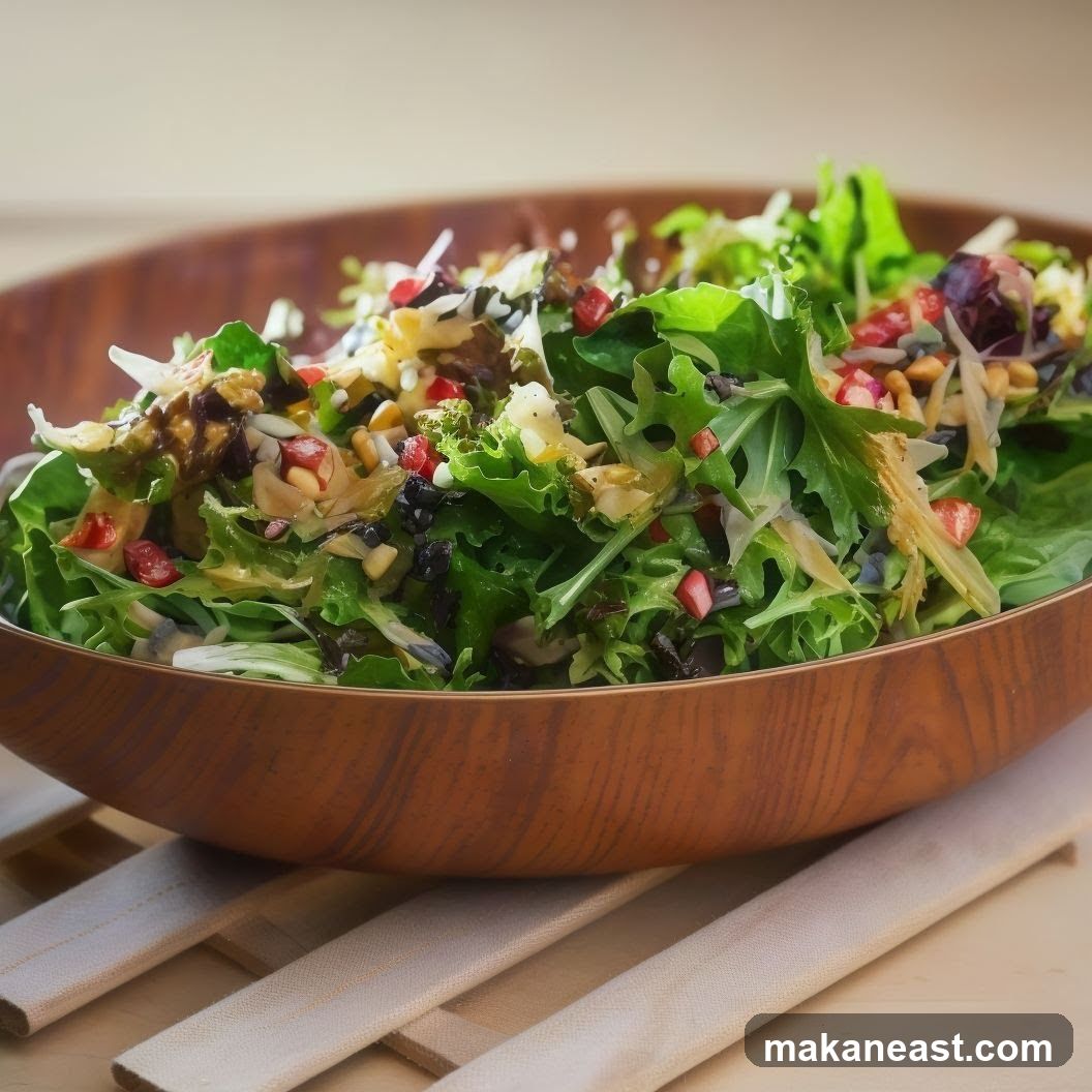 Salad in a Wooden Bowl