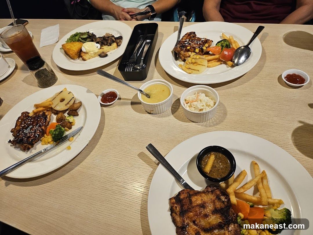 Diners Enjoying Meals