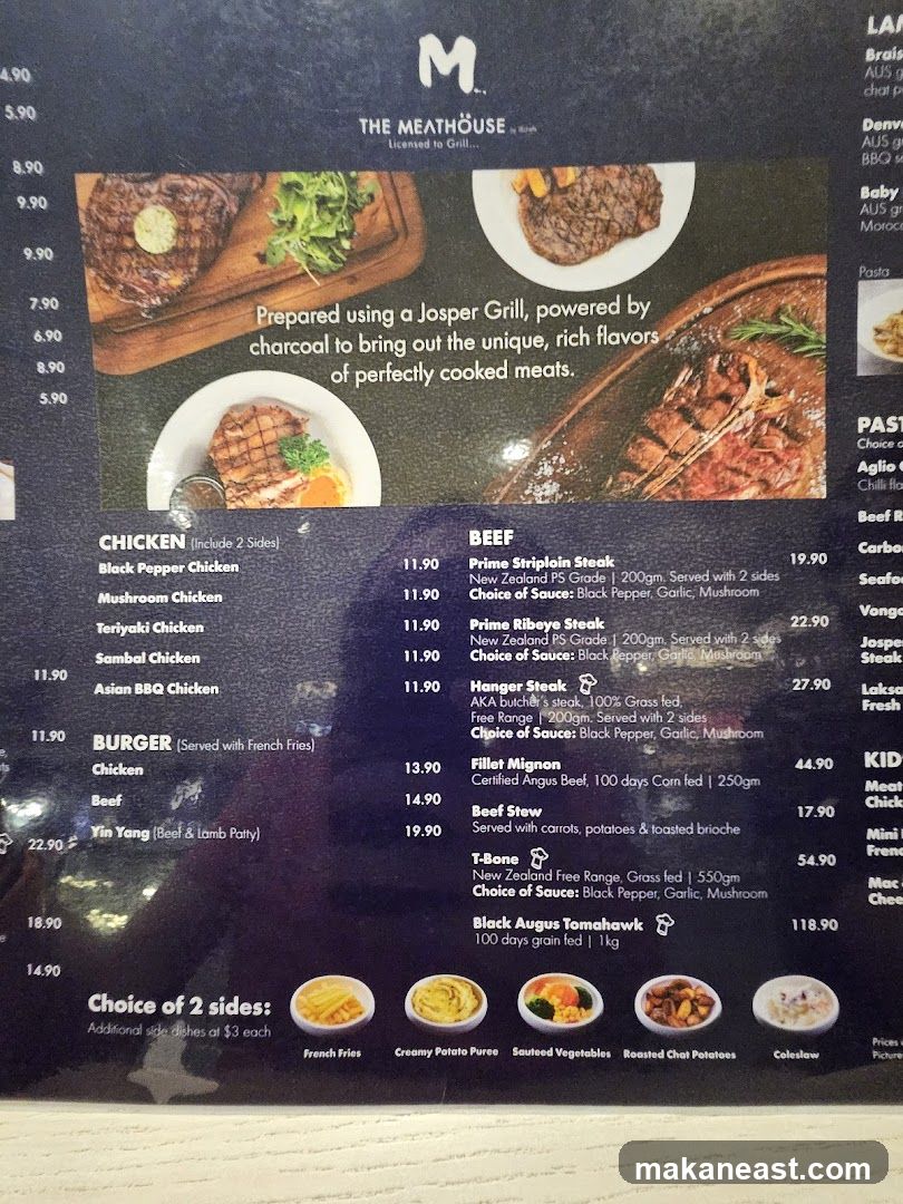 The Meathouse Menu