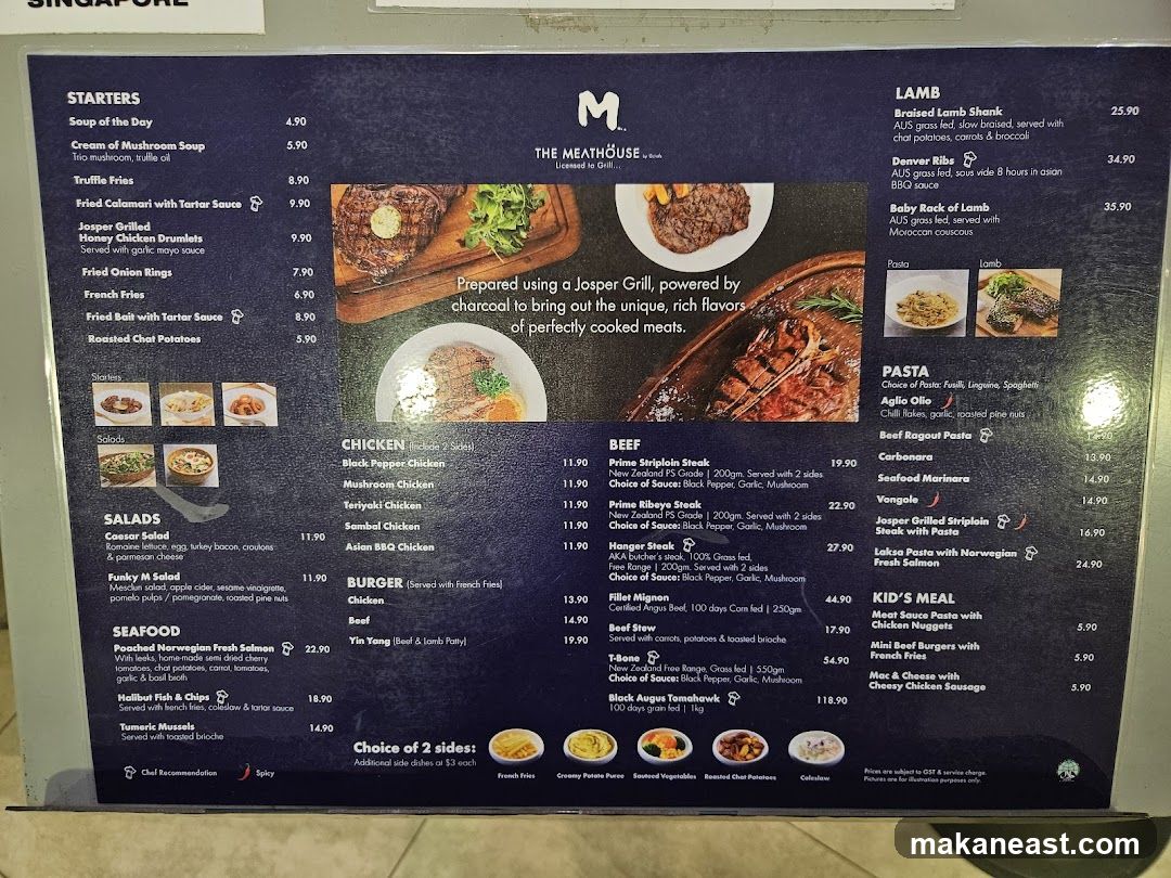 The Meathouse Menu